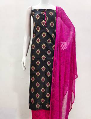 black cotton printed dress material 2