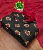 black cotton printed dress material