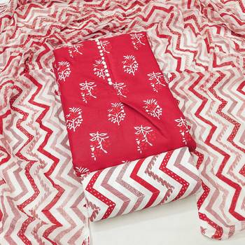 pink cotton printed dress material 4