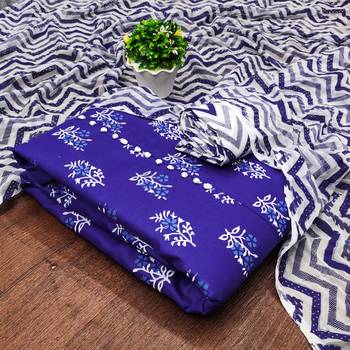 royal blue cotton printed dress material 1