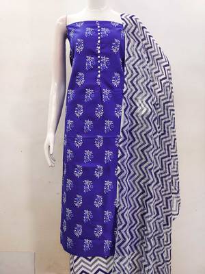 royal blue cotton printed dress material 2