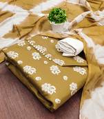 beige cotton printed dress material