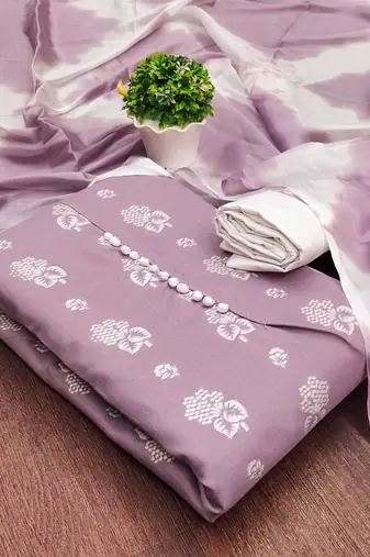 purple cotton printed dress material