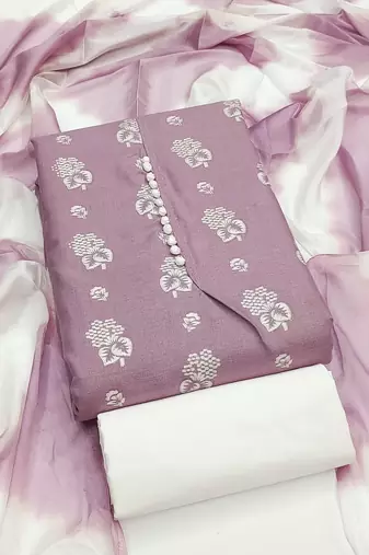 purple cotton printed dress material