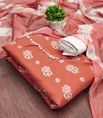 orange cotton printed dress material