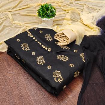 black cotton printed dress material 1