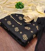 black cotton printed dress material