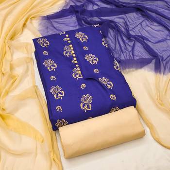 royal blue cotton printed dress material 4