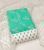 light green cotton printed dress material