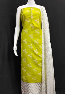 lemon cotton printed dress material 2