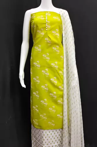 lemon cotton printed dress material