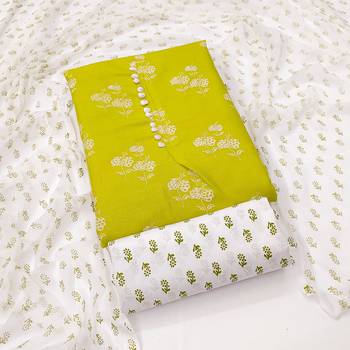 lemon cotton printed dress material 4