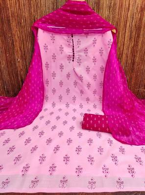 pink cotton printed dress material 3