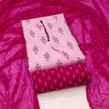 pink cotton printed dress material 4