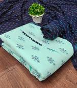 sea green cotton printed dress material