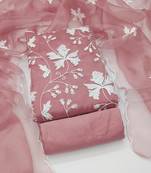 baby pink organza embroidered dress material