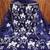 royal blue organza embroidered dress material