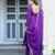 purple printed regular kurta with churidar & dupatta