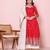red ethnic motifs printed panelled kurta with Palazzo & dupatta