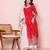 red ethnic motifs printed panelled kurta with Palazzo & dupatta