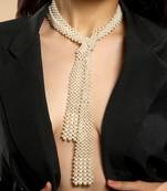 Gold plated kundan pearl necklace