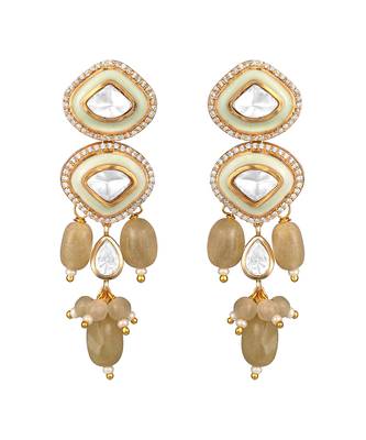 Gold plated kundan multicolor stones necklace set 4