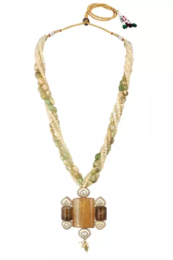 Gold plated kundan multicolor stones necklace set