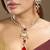 Gold plated kundan red stones necklace set