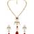 Gold plated kundan red stones necklace set