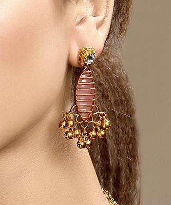Gold plated kundan multicolor stones necklace set 4