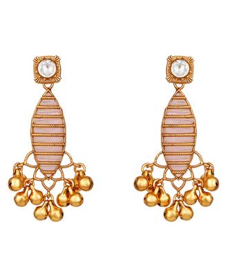 Gold plated kundan multicolor stones necklace set 5
