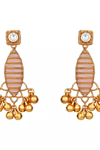Gold plated kundan multicolor stones necklace set