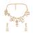 Gold plated kundan white stones necklace set