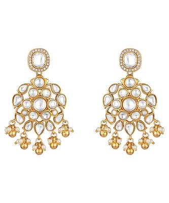 Gold plated kundan necklace set 5