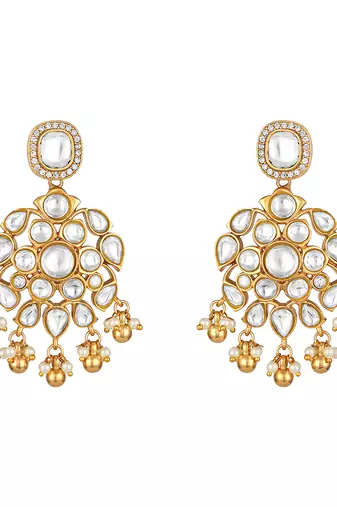 Gold plated kundan necklace set