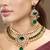 Gold plated kundan green stones necklace set