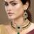 Gold plated kundan green stones necklace set