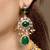 Gold plated kundan green stones necklace set