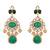 Gold plated kundan green stones necklace set