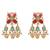 Gold plated kundan multicolor stones necklace set