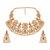 Gold plated kundan red stones necklace set