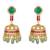 Gold plated kundan green stones choker necklace set