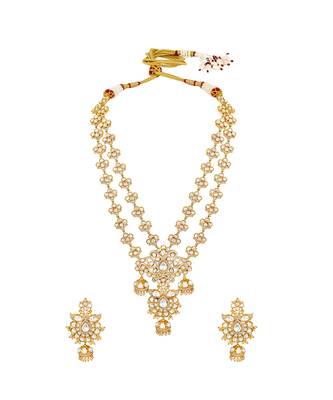 Gold plated kundan necklace set 3
