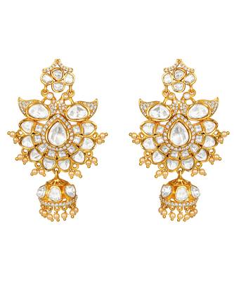 Gold plated kundan necklace set 5