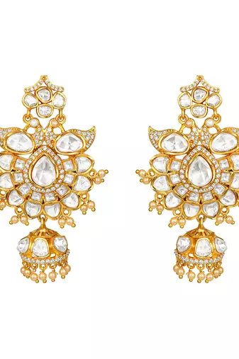 Gold plated kundan necklace set