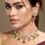 Gold plated kundan green stones necklace set