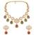 Gold plated kundan green stones necklace set