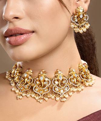 Gold plated Temple necklace set 1