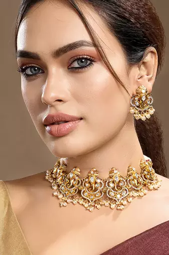 Gold plated Temple necklace set