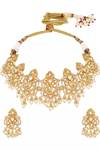 Gold plated Temple necklace set